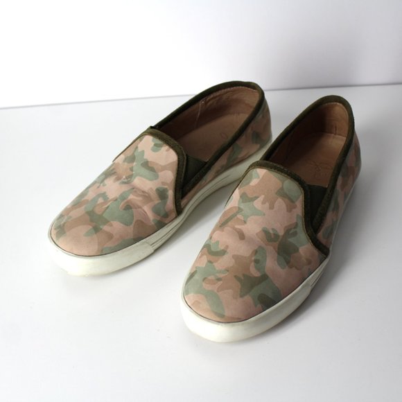 Joie Huxley camouflage slip on sneakers nubuck leather flat shoes 37 EU / 7 US - Picture 4 of 10